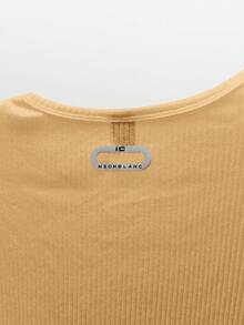 NEON BLANC 男士街头时尚针织圆领字母印花长袖T恤 - 黃色 - 查看 5