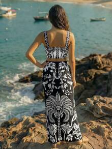 CAJUNI Conjuntos de dos piezas para mujer - Blanco y Negro - Ver 2