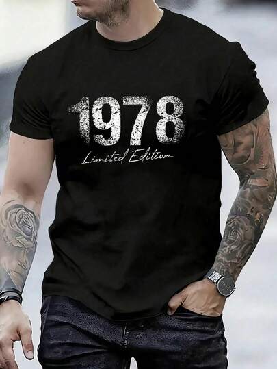 Men's fashionable printed short-sleeved crew neck casual summer short-sleeved top, machine washable, comfortable outdoor casual wear, machine washable shirt