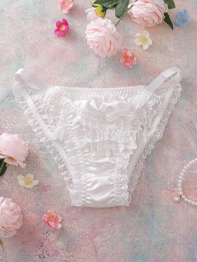 FloralLove سروال داخلي نسائي مناسب للحفلات والمهرجانات الموسيقية، مصنوع من الكشكشة والتطريز والدانتيل، مريح وبوهيمي وعصري