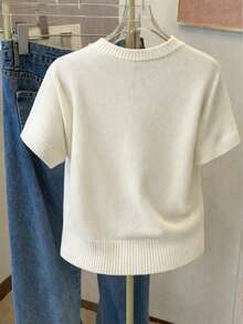 EURMUSE Suéter de punto sin mangas con bordado de cerezas - Albaricoque - Ver 2