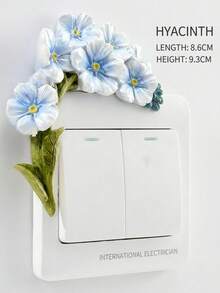 Cirelle Miếng dán công tắc điện hình hoa 3D bằng nhựa - Vỏ trang trí sáng tạo cho ổ cắm điện, trang trí tường và che giấu trong phòng khách, phòng ngủ. - Nhiều màu - Xem 5