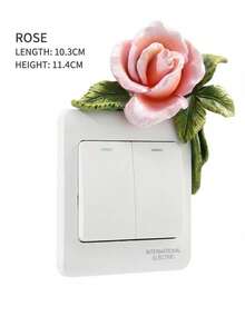 Cirelle Miếng dán công tắc điện hình hoa 3D bằng nhựa - Vỏ trang trí sáng tạo cho ổ cắm điện, trang trí tường và che giấu trong phòng khách, phòng ngủ. - Nhiều màu - Xem 7
