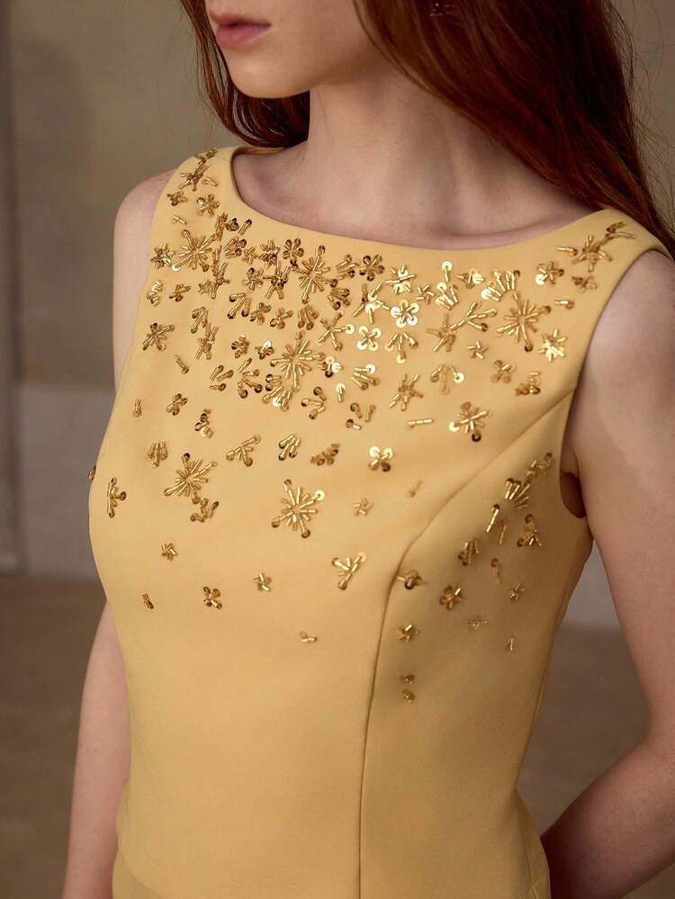 WOMEN'S BEADED EMBROIDERED VEST AND SKIRT 2 PIECES SET