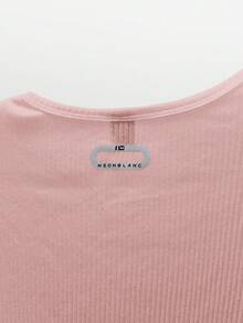 男士街头时尚针织圆领字母印花长袖T恤 - 淺粉色 - 查看 5