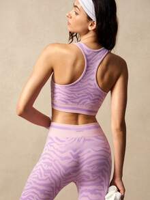 VARSIVA Women's Zebra Print Cropped Tank Top And Leggings Sports Set - Multicolor - View 10