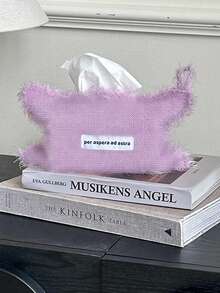 1pc Solid Color Feather Cloth Tissue Bag Home Drawn Paper Tissue Box - Bedhead Storage, Hanging Bag, Hanging Decoration, Tissue Pack, High Quality Non Shedding, Desktop Decoration,Home Decor - Multicolor - View 9