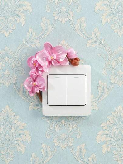 Cirelle 3D树脂花朵墙贴开关 - 创意装饰插座盖，客厅、卧室墙面装饰及隐藏式开关