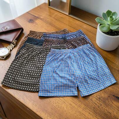 3 pz de Calzoncillo Boxer Flojo Holgado con abertura para Hombre talla Grande