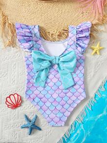 Emery Rose Kids Emery Rose Kids 女婴可爱美人鱼印花休闲针织蝴蝶结撞色连体泳衣，适合女婴夏季穿着；女婴可爱夏季休闲针织蝴蝶结拼接撞色吊带连体泳衣，适合夏季郊游、游泳、海滩度假。 - 淡紫色 - 查看 6