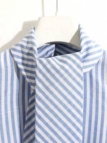 Franclia Women's Casual Commuter Striped Sleeveless Dress, Summer - Blue - View 4