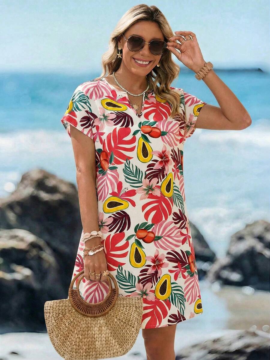 Sylviya 女士休闲V领度假印花连衣裙 女士度假连衣裙 夏威夷连衣裙 女士夏季休闲连衣裙 休闲沙滩连衣裙 短袖夏季连衣裙 女士夏季连衣裙 女士夏季服装 女士沙滩连衣裙套装 女士热带度假服装 女士休闲连衣裙 热带印花连衣裙 沙滩罩衫连衣裙 女士夏季休闲连衣裙 - 彩色 - 查看 1