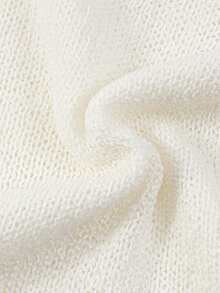 Franclia 女士百搭简约时尚多功能花瓣袖优雅浪漫白色短袖开衫 - 白色 - 查看 7