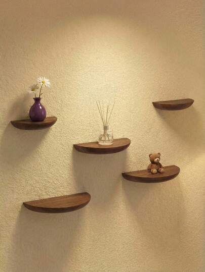 Cirelle Étagère murale flottante en bois. Une étagère murale décorative en forme de croissant de style rustique, une étagère de rangement en bois massif, convenant aux bureaux familiaux, salons, chambres à coucher et entrées. C'est un cadeau idéal pour une nouvelle installation, un anniversaire et des fêtes, et c'est aussi un excellent choix pour les amis, la famille, les passionnés de maison et ceux qui aiment les styles minimalistes.