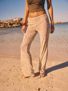 Aralina Sheer Mesh Lurex Smudge Print Vacation Festival Drapey Summer Spring Pull On Pant Cover Up Pull Over Sexy Party - Multicolor - View 3