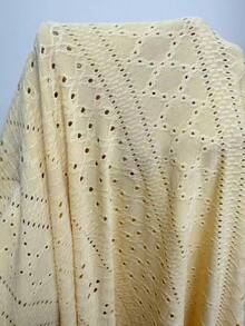 Elenzga 夏季新款奶油黄色针织提花性感修身蝴蝶结系腰短款连衣裙 - 淡黃色 - 查看 5