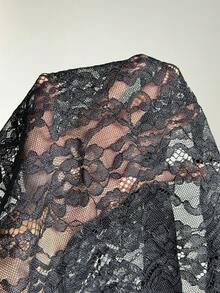 Bluhae Women's Contrast Lace Ruffle Sexy Bodycon Halter Mini Dress - Black - View 6