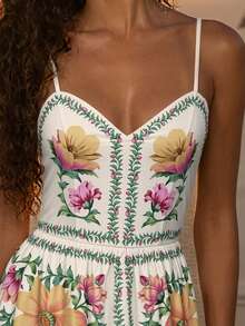 CAJUNI Đầm maxi ôm sát không tay trễ vai màu mơ và vàng, phong cách thường ngày, lãng mạn, tự nhiên dành cho nữ, thích hợp cho hẹn hò, dự tiệc, lễ hội âm nhạc hoặc hoạt động ngoài trời. - Nhiều màu - Xem 2