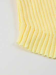 Franclia Women's All-Match Minimalist Fashion Versatile Light Yellow V-Neck Elegant Lady Commuting Slim Fit Vest - Light Yellow - View 5