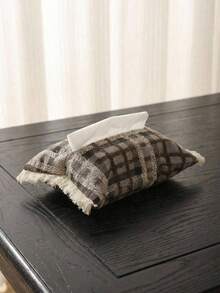 Cirelle Hộp đựng khăn giấy viền tua rua kẻ caro, hộp đựng khăn giấy bằng vải trang trí với thiết kế dệt cổ điển, hộp đựng khăn giấy hình chữ nhật thời trang cho bàn trang điểm, bàn cà phê, bàn làm việc văn phòng và nội thất xe hơi, món quà tân gia, sinh nhật và quà tặng chủ nhà hoàn hảo cho bạn bè, gia đình, những người đam mê trang trí nhà cửa và những người yêu thích phong cách tối giản, mùa xuân đến mùa hè. - Hộp khăn giấy - Xem 6