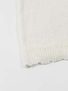 Franclia 女士百搭简约时尚多功能花瓣袖优雅浪漫白色短袖开衫 - 白色 - 查看 4