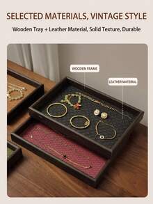 Cirelle Texture Decorative Trays, Wooden Rectangular Jewelry Storage Boxes And Dressing Table Trays, Multi-Color Storage Boxes For Keys, Cosmetics, Candles And Table Decorations, Are Very Suitable For Use In Bathrooms, Wardrobes, Coffee Tables And Entrances. - Desktop storage tray - View 5