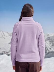 In My Nature Giacca in pile con chiusura lampo e maniche a raglan per abbigliamento sportivo da donna - Viola malva - Visualizzare 2