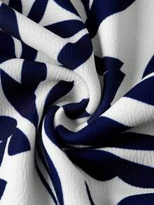 Ellevyn Ruffle Sleeve Waist Cinched A-Line Dress - Royal Blue - View 3