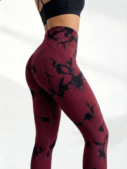 Leggings deportivos mujer acid wash, cintura alta, semicompresivos, efecto push up, elásticos, no se transparentan, ideales para gym, yoga y uso diario