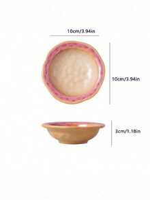 Cirelle 1个陶瓷酱料碟，小巧风味碟，餐厅蘸酱调味碟，火锅家用碟，撞色不规则碟，陶瓷窑烧酱料碟，精致餐具，适合派对和聚会，实用生日礼物，适合圣诞节、万圣节、母亲节、情人节、新年礼物。 - 彩色 - 查看 10