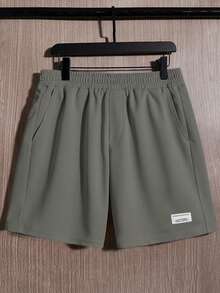 Manfinity Unisex 男士休闲百搭圆领卫衣短裤两件套 - 灰色 - 查看 6