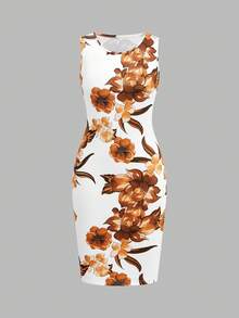 Ellevyn 黄色外套和印花无袖连衣裙通勤两件套，优雅日常穿搭 - 黃色 - 查看 8