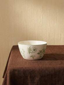 Cirelle Bát gốm sứ nung ở nhiệt độ cao SOLECASA, lý tưởng cho bát đựng súp, bát đựng ngũ cốc, bát đựng mì, bát đựng món tráng miệng, thích hợp sử dụng trong lò vi sóng, máy rửa chén và lò nướng - Màu vàng kem - Xem 5