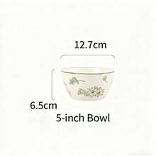 Cirelle Bát gốm sứ nung ở nhiệt độ cao SOLECASA, lý tưởng cho bát đựng súp, bát đựng ngũ cốc, bát đựng mì, bát đựng món tráng miệng, thích hợp sử dụng trong lò vi sóng, máy rửa chén và lò nướng - Màu vàng kem - Xem 7