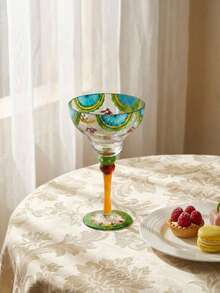 Cirelle 1个手绘向日葵酒杯，手工创意家用酒杯，手工花卉玻璃高杯，彩绘玻璃高杯，酒吧氛围手绘高杯，适合新年和情人节，是送给家人和朋友的理想礼物，家居装饰，生日礼物 - 彩色 - 查看 5