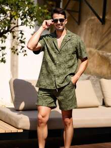 Palasendo Bộ đồ đi biển thường ngày dành cho nam giới: áo sơ mi và quần short. - Nhiều màu - Xem 3