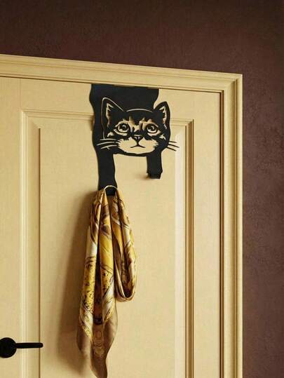 Joivida Demir Kedi Kapı Askısı, Alet Gerektirmez, Yerden Tasarruf Sağlayan Siyah Kaplamalı Paslanmaz Askı, Ev ve Ofis Depolama İçin - Kedi Severler İçin Mükemmel Hediye, Noel, Paskalya, Sevgililer Günü, Doğum Günü, Ev Hediyesi, Giysi, Çanta, Şal ve Günlük İhtiyaçları Asmak İçin İdeal