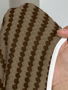 Easowa 黑白条纹修身无袖连衣裙，休闲度假/音乐节穿搭 - 棕色 - 查看 6