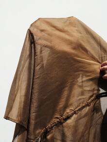 Aveloria Modichic Bộ 2 món gồm áo tay phồng rộng và chân váy dáng suông, chất liệu vải Tencel mỏng nhẹ, kiểu dáng tối giản thoải mái. - Cà phê nâu - Xem 8