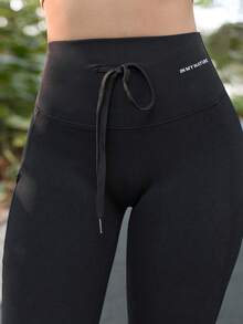 In My Nature XH019 保暖内衬运动瑜伽休闲裤，适合跑步和户外活动 - 黑色 - 查看 6