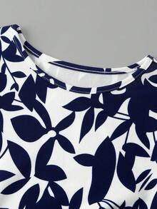 Ellevyn Ruffle Sleeve Waist Cinched A-Line Dress - Royal Blue - View 4