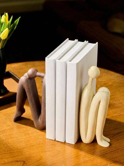 Cirelle Ceramic Bookshelf Set - Modern Art Figure Bookshelf Suitable For Bookshelves, Simple Human-Shaped Decorative Items, Suitable For Home Offices And Living Rooms, Featuring Both Desktop Decoration And Book Storage Functions. Available In Dark Brown And Matte White Colors. It Is An Ideal Gift For Friends And Family, And Also A Contemporary Sculpture Decoration Element For Book Lovers And Art Enthusiasts. Suitable For Use From Spring To Summer.