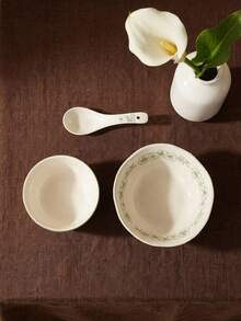 Cirelle Bát gốm sứ nung ở nhiệt độ cao SOLECASA, lý tưởng cho bát đựng súp, bát đựng ngũ cốc, bát đựng mì, bát đựng món tráng miệng, thích hợp sử dụng trong lò vi sóng, máy rửa chén và lò nướng - Màu vàng kem - Xem 4