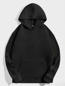 NORVETH Men's Casual Bear Print Hoodie Sweatshirt - Black - View 2