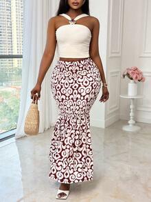 Xyvia Đầm nữ cao cấp màu đỏ tía và trắng, thiết kế dáng đuôi cá, thắt eo, thanh lịch, phong cách boho chic, thích hợp cho lễ hội miền Tây, thích hợp cho Ngày động, Lễ Phục sinh, du lịch, kỳ nghỉ, phong cách đường phố, thiết kế thời trang thiết yếu mùa xuân/hè, đầm nữ đa năng, thanh lịch. - Nhiều màu - Xem 5