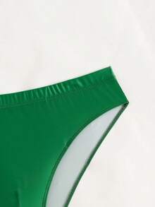 ZELFYO 男士纯色简约日常泳裤 绿色泳裤 男士比基尼泳衣 男士泳裤 男士泳装 - 綠色 - 查看 6