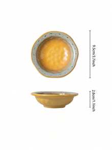 Cirelle 1个陶瓷酱料碟，小巧风味碟，餐厅蘸酱调味碟，火锅家用碟，撞色不规则碟，陶瓷窑烧酱料碟，精致餐具，适合派对和聚会，实用生日礼物，适合圣诞节、万圣节、母亲节、情人节、新年礼物。 - 彩色 - 查看 7