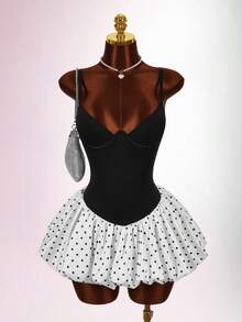 Amplova 2026新款低腰喇叭波点迷你连衣裙（女款） - 彩色 - 查看 10