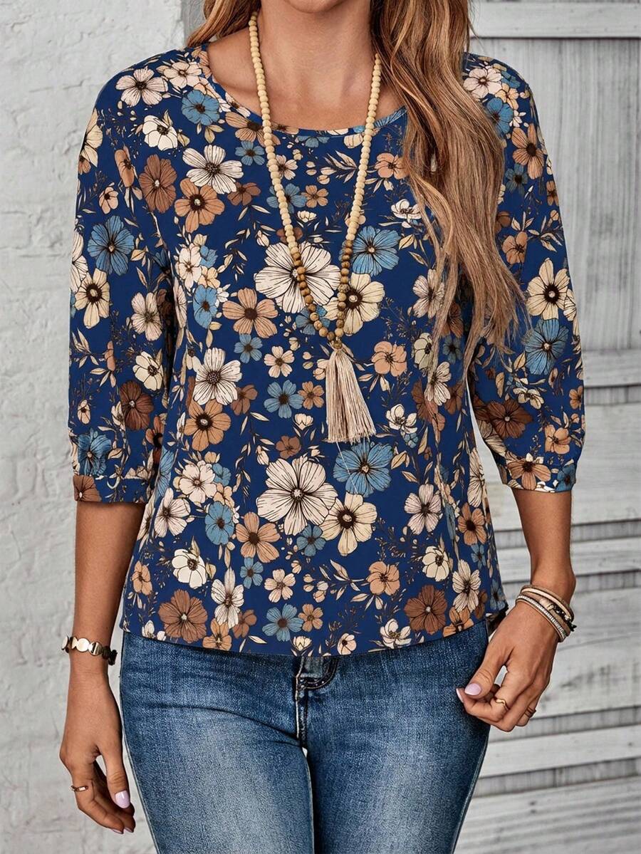 EMERY ROSE Summer Going Out Tops Women Women Blouses - Navy Blue - View 1