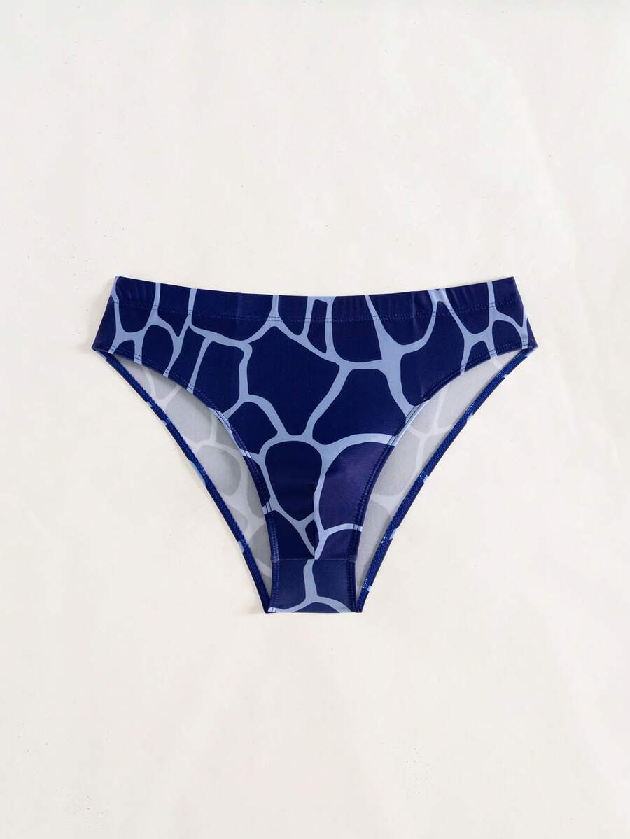 ZELFYO 男士度假沙滩全印花泳裤 - 藍色 - 查看 1